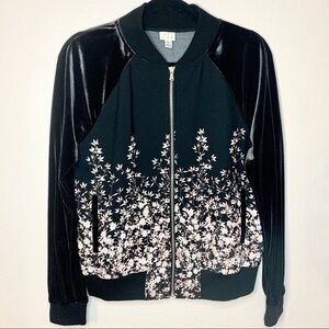 A new day velvet Japanese floral bomber jacket XS